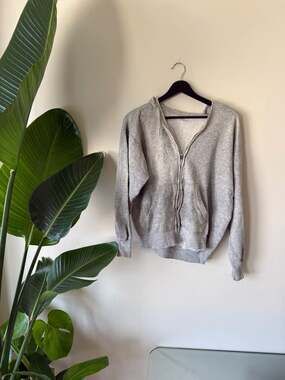Vintage 90s WearGuard Waffle-knit Thermal Lined Gray Hoodie USA Grunge